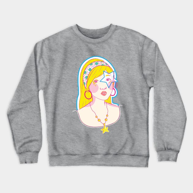 popart vintage girl Crewneck Sweatshirt by ayutiapus